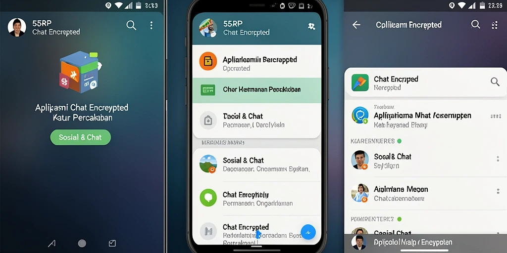 Tampilan antarmuka aplikasi 55RP dengan fitur Chat Encrypted yang aman.