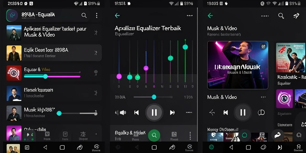 Antarmuka aplikasi Equalizer 898A yang sederhana dan fungsional.