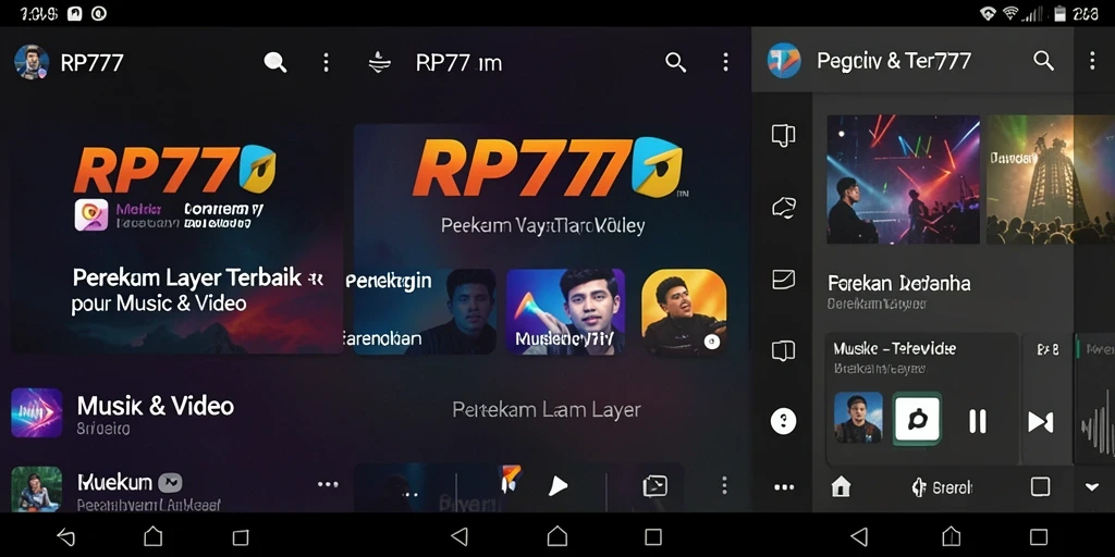 Tampilan antarmuka aplikasi RP777 untuk perekaman layar yang intuitif.