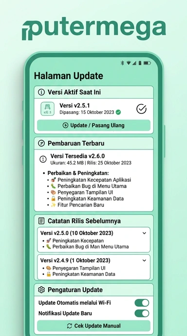 Riwayat Versi Aplikasi putermega untuk Android